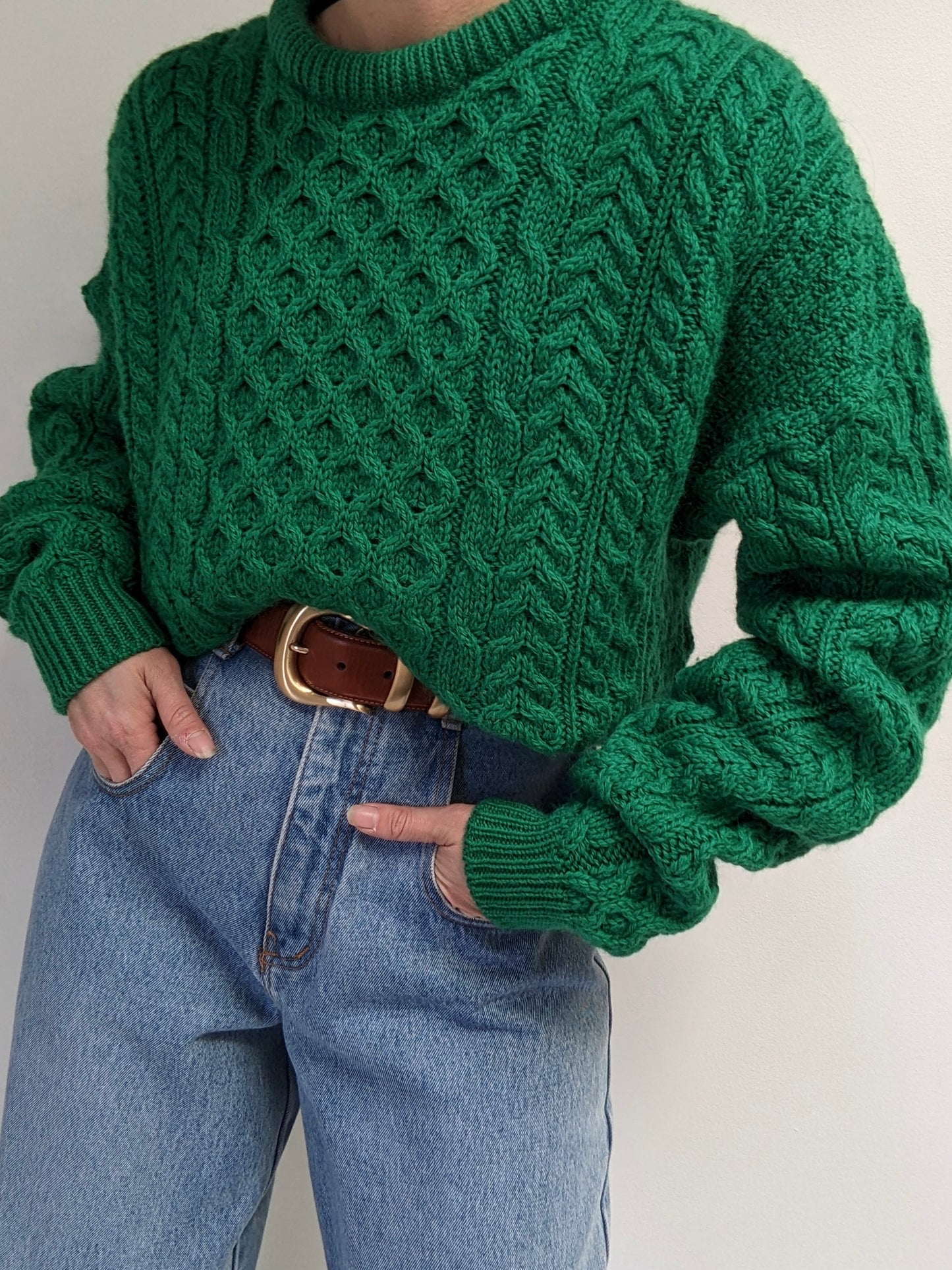Vintage Emerald Fisherman Wool Sweater