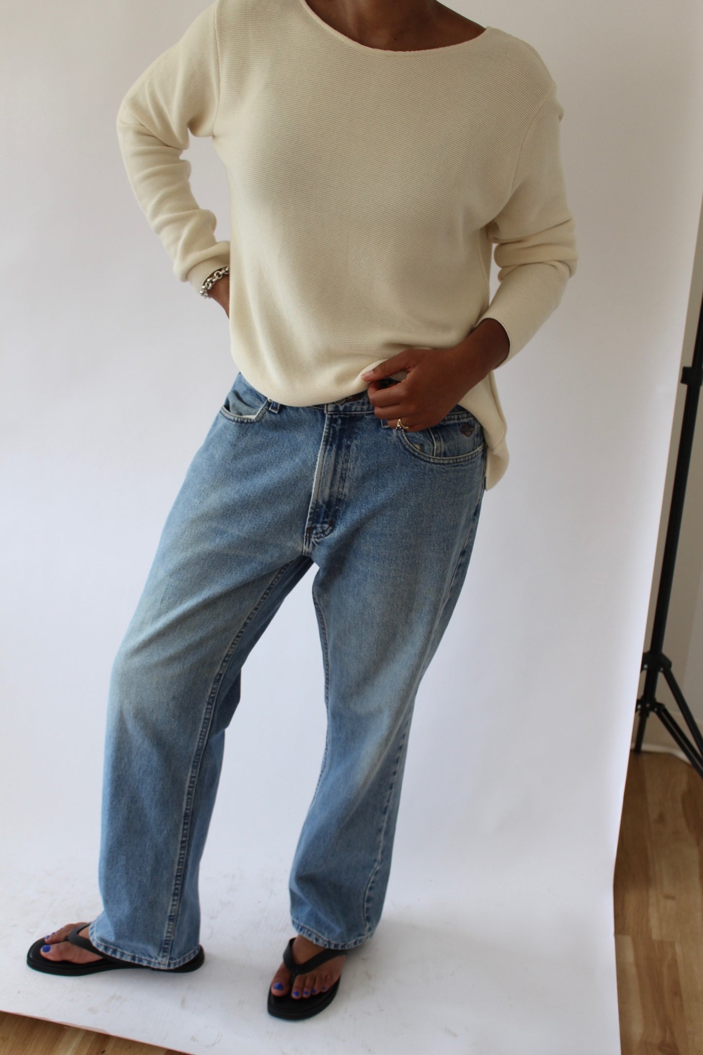 Vintage Harley Davidson Blue Jeans