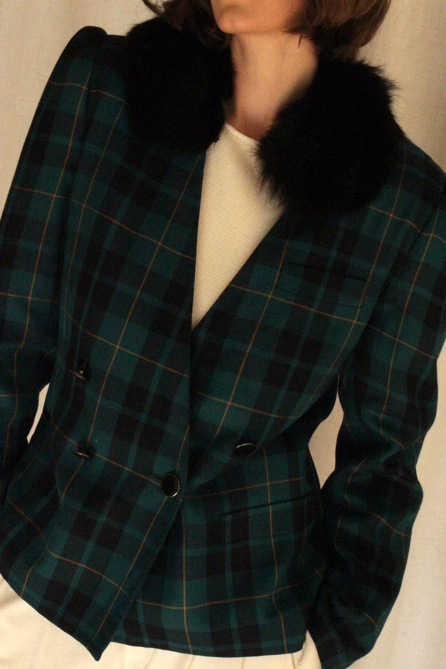 Vintage Espresso Fur Collar