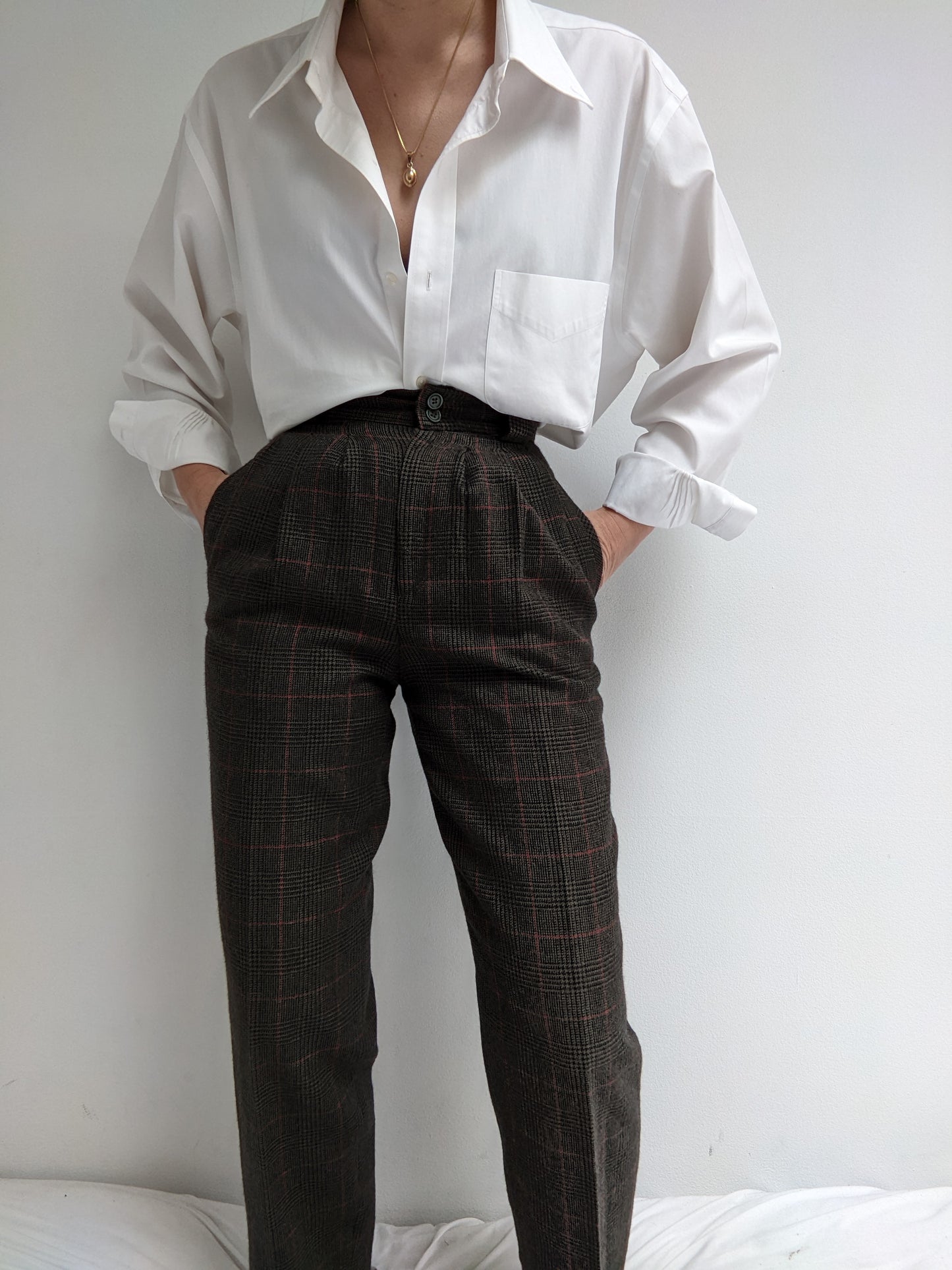 Vintage Pleated Wool Trousers