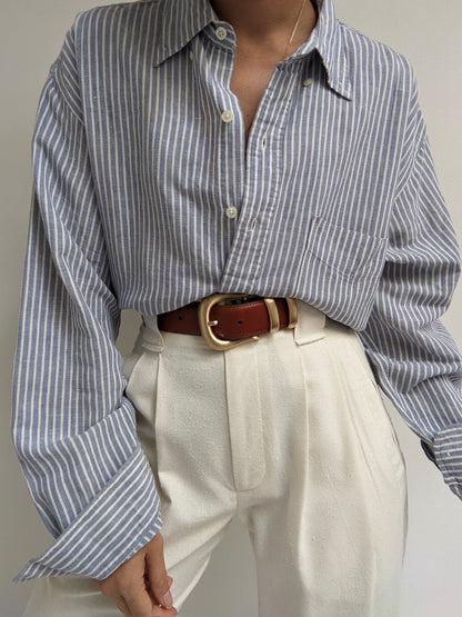 Vintage Ocean Striped Linen Shirt