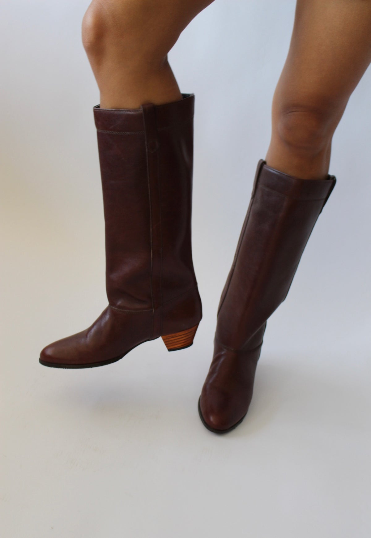 Vintage Mahogany Leather Riding Boot