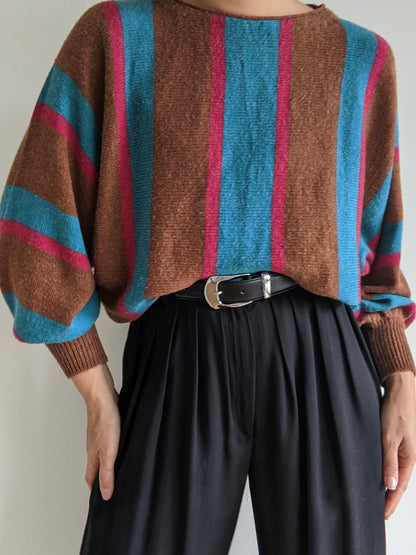 Vintage Striped Dolman Sleeve Sweater