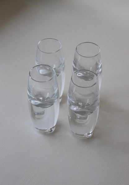 Vintage Krosno Heavy-Base Shot Glass / Set of 4