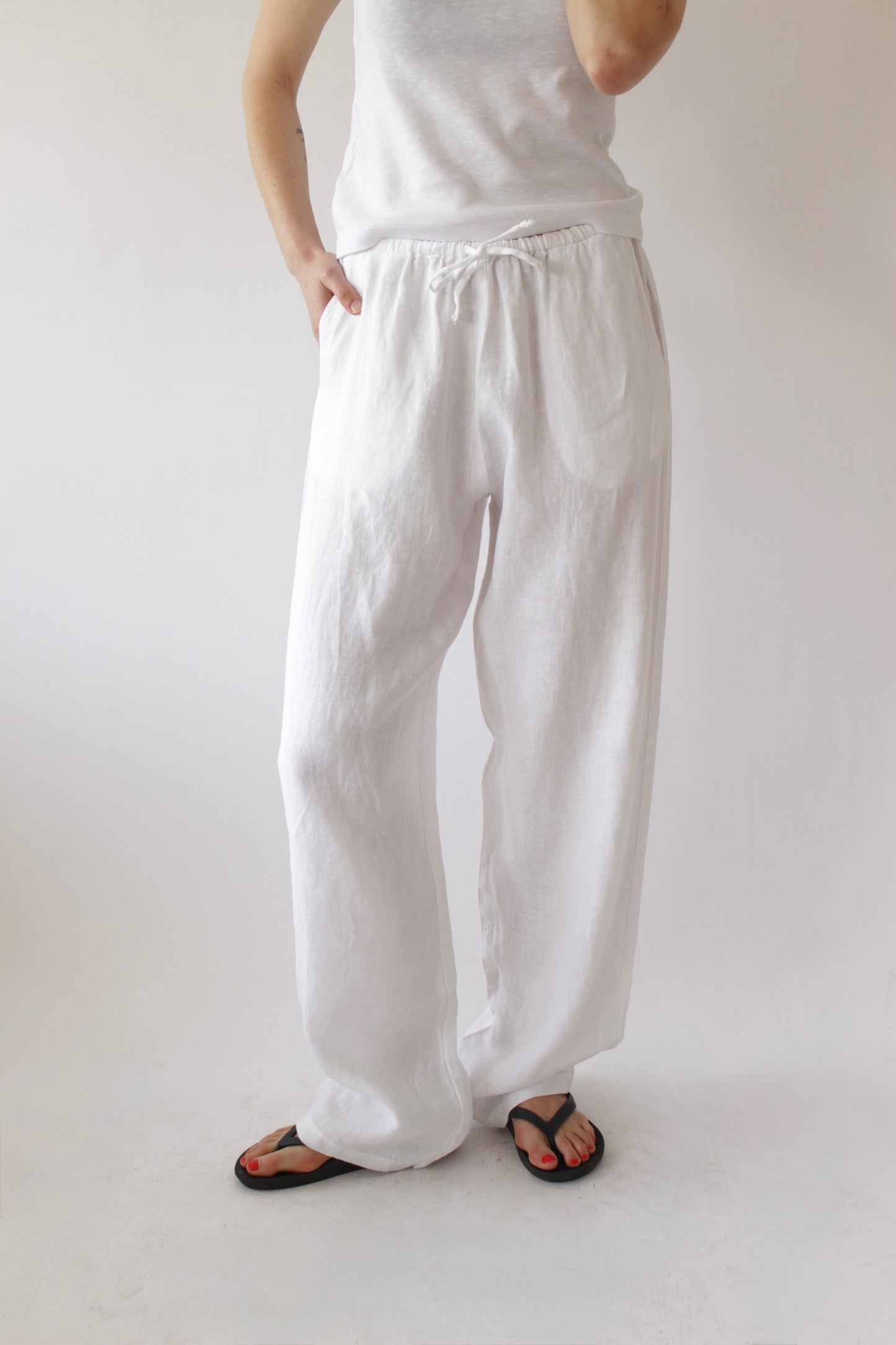 Linen Drawstring Pant