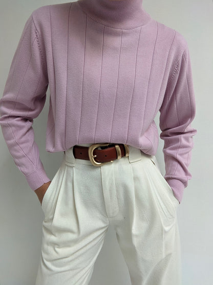 Vintage Lilac Cotton Mock Neck