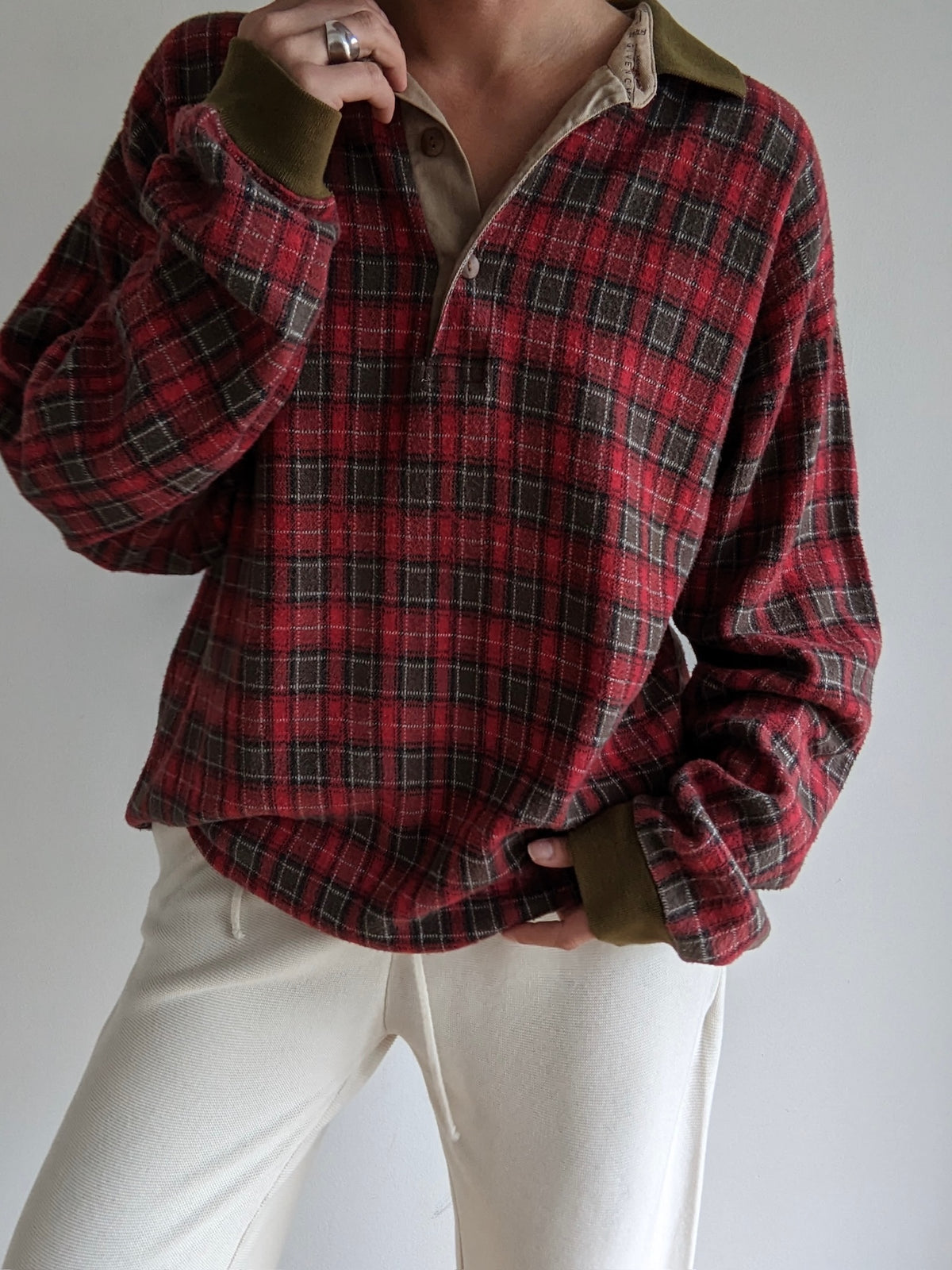 Vintage Givenchy Plaid Henley