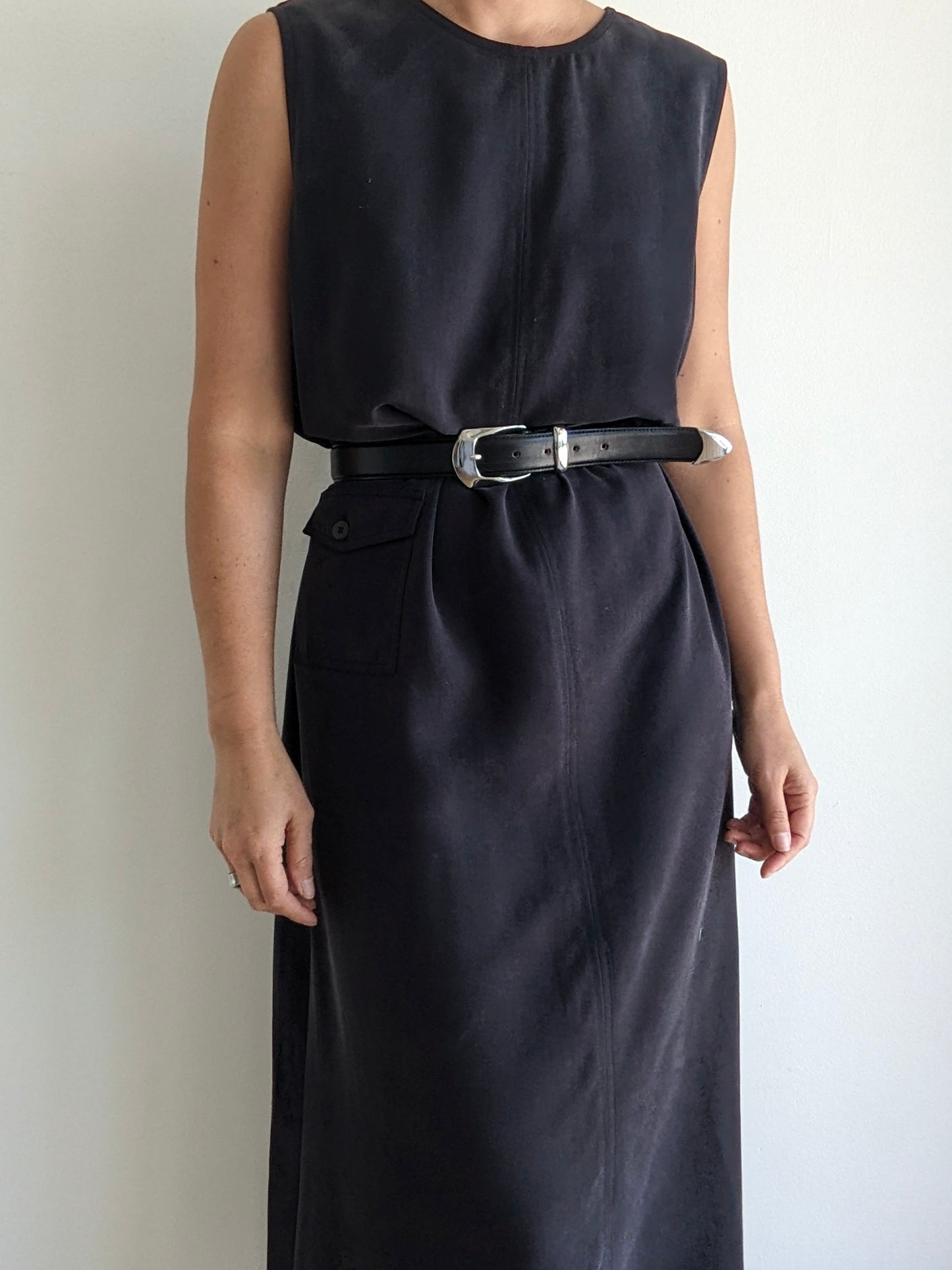 Vintage Faded Black Twilled Market Dress