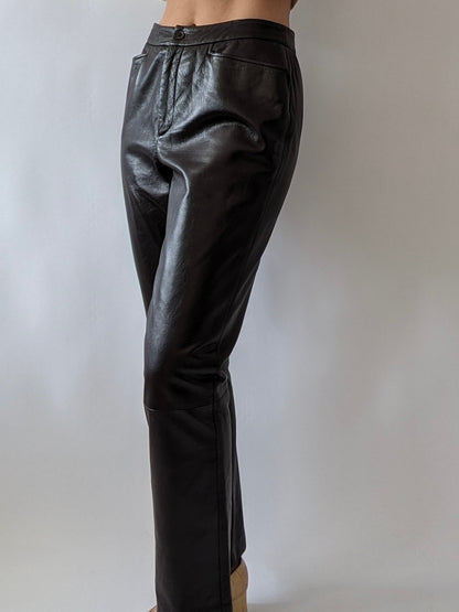 Incredible Vintage Espresso Leather Pants