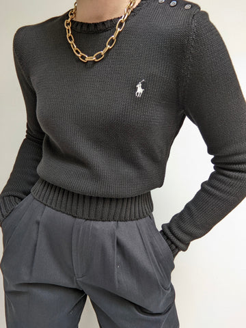 90s Ralph Lauren Onyx Cotton Sweater