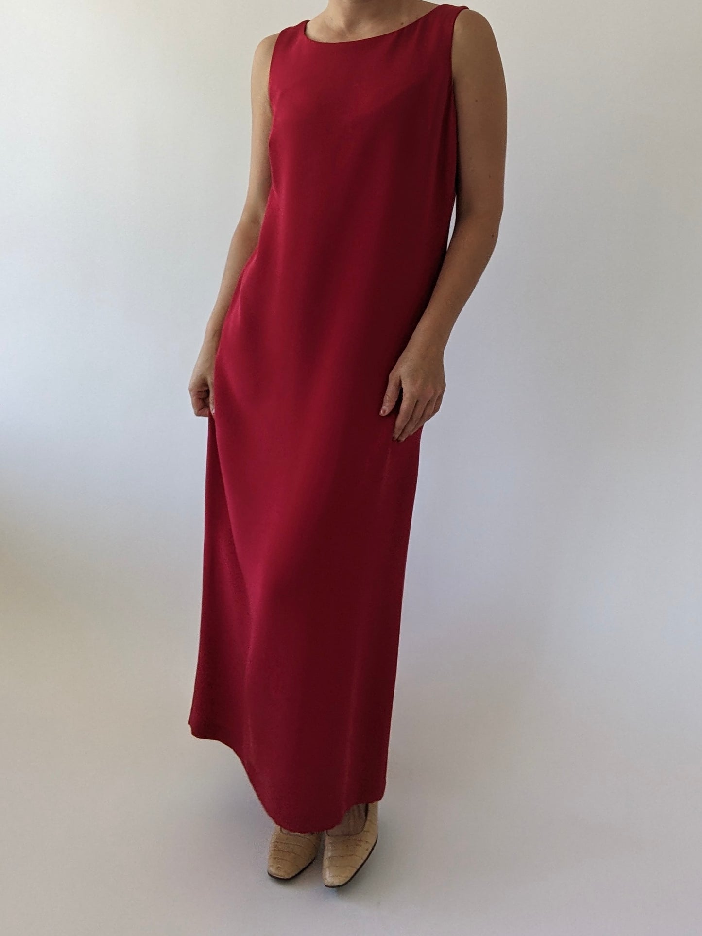 Vintage Raspberry Silk Dress