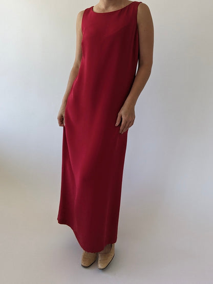 Vintage Raspberry Silk Dress