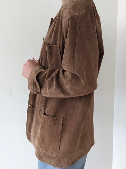 Vintage Almond Suede Chore Coat