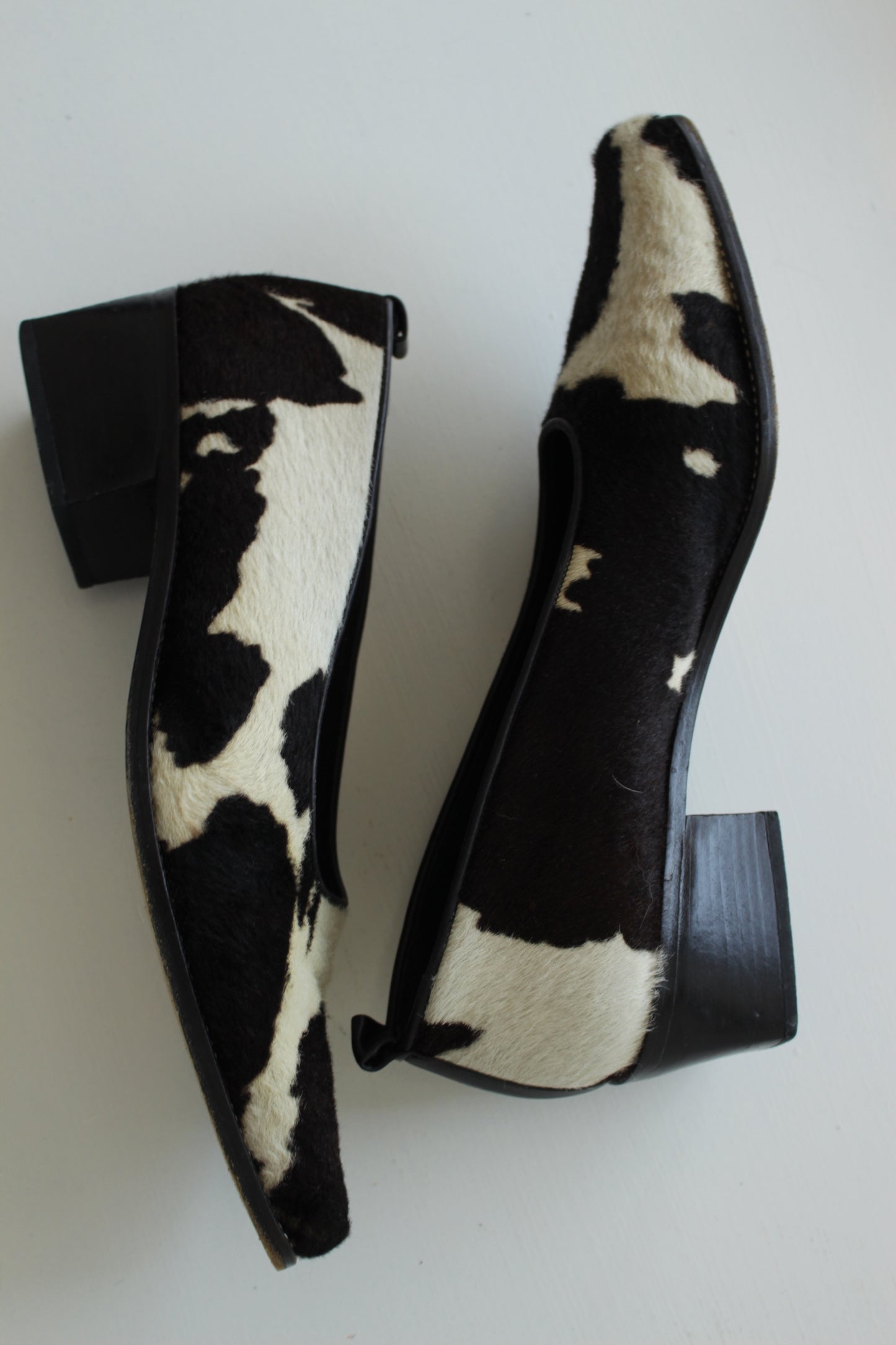 Rare Vintage Calf Hair Block Heel Shoe
