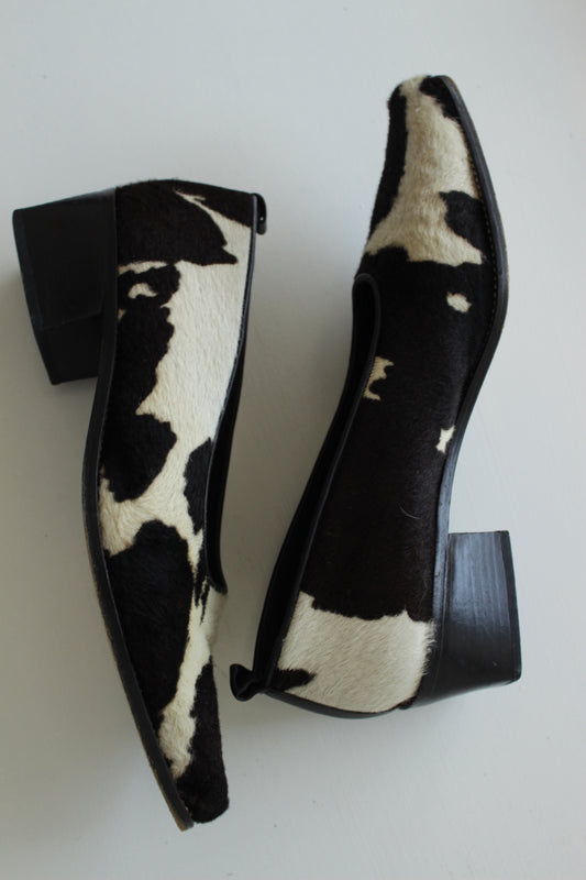 Rare Vintage Calf Hair Block Heel Shoe
