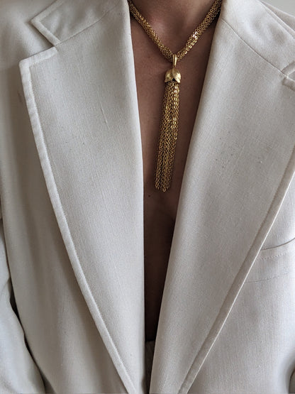 Vintage Gold Chain Tassel Necklace