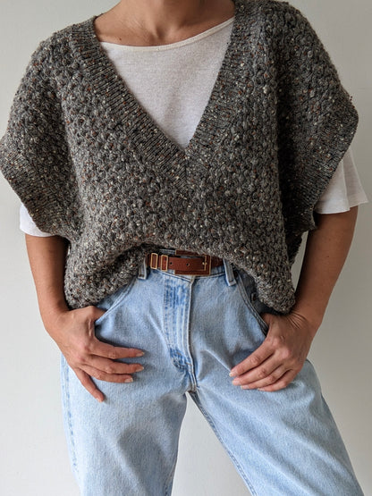 Vintage Speckled Chunky Wool Vest