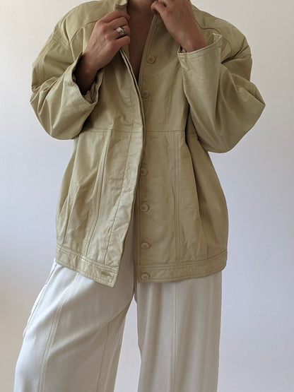 Amazing Vintage Sand Leather Jacket
