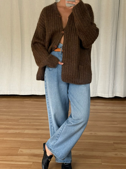Vintage Chestnut Mohair Cardigan