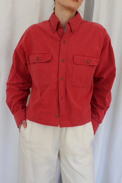 Reworked Long Sleeve Cropped Button Down