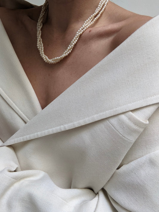 Vintage Layered Faux Pearl Necklace