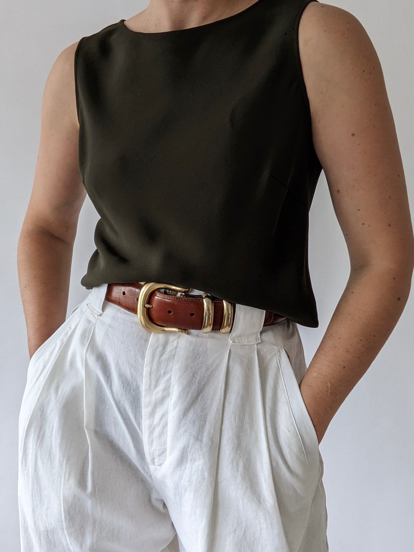 Vintage Lafayette 148 Olive Tank Top
