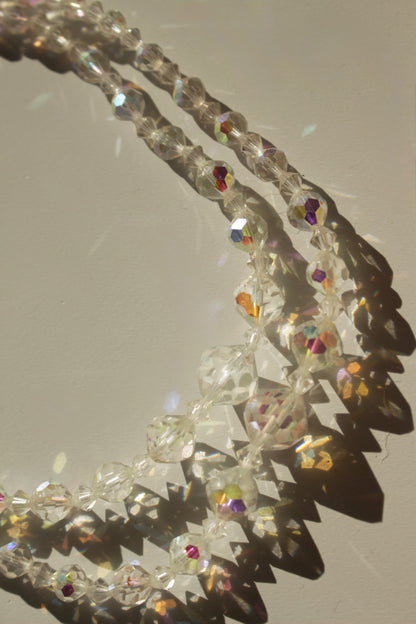 Stunning Vintage Tiered Glass Bead Necklace