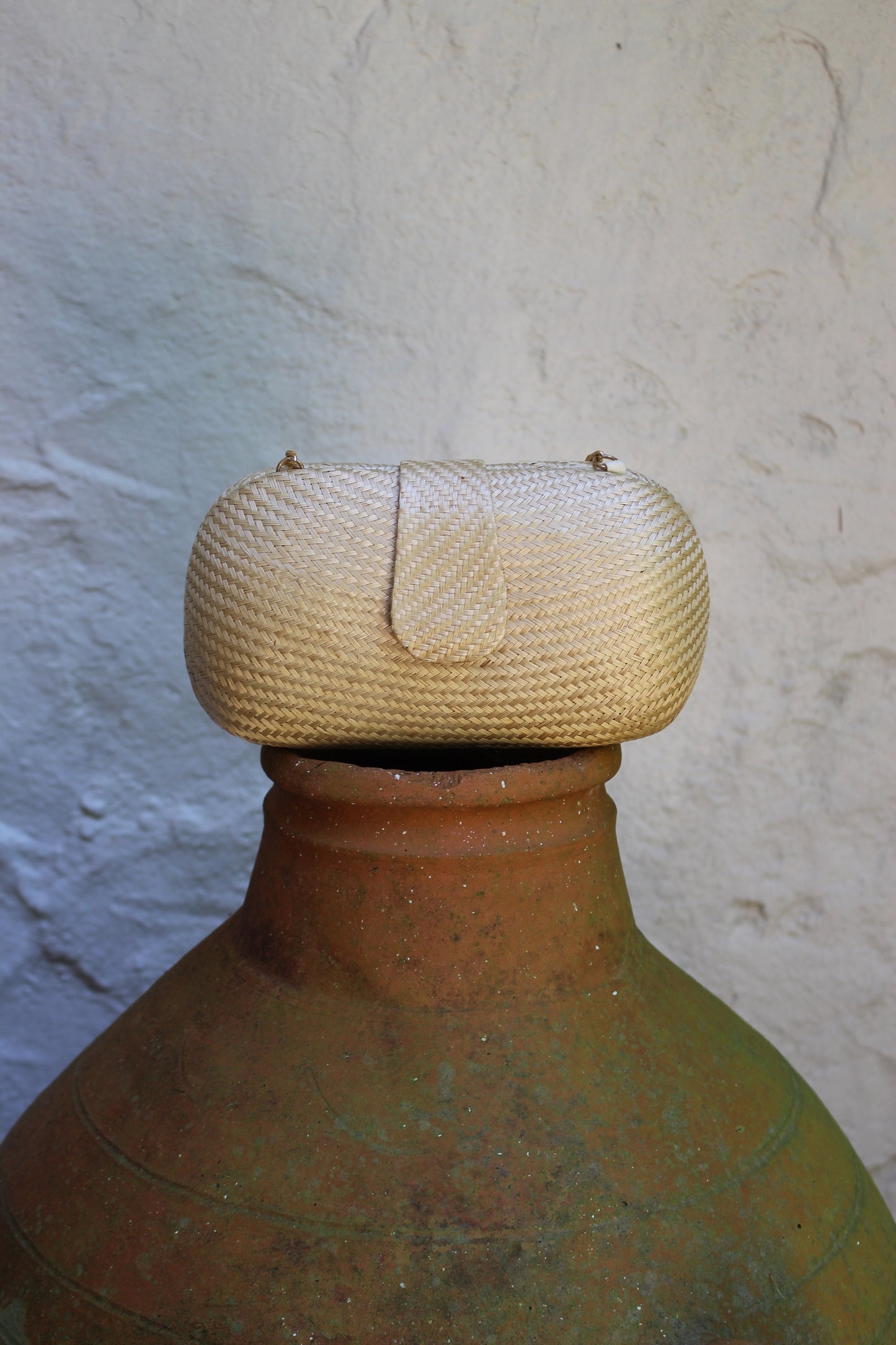 Vintage Woven & Chain Crossbody Bag