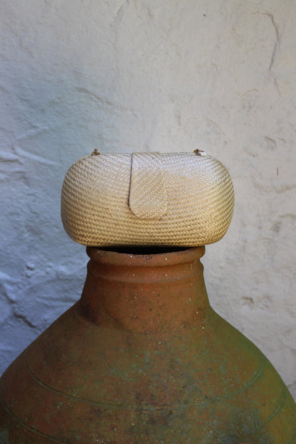 Vintage Woven & Chain Crossbody Bag