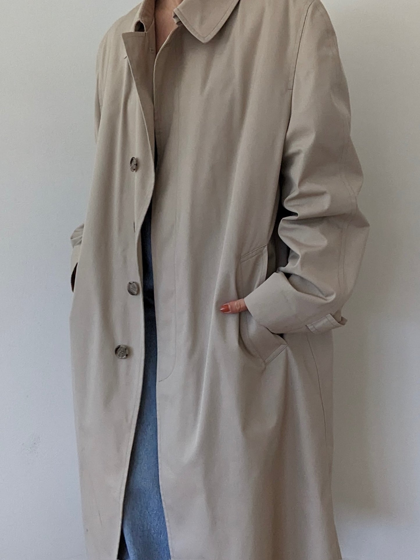 Classic Vintage Khaki Trench Coat