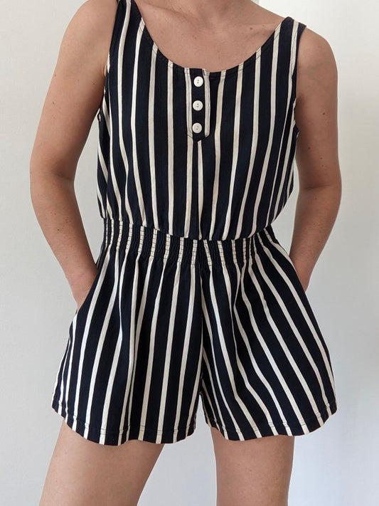 Incredible Vintage Striped Romper & Jacket Set