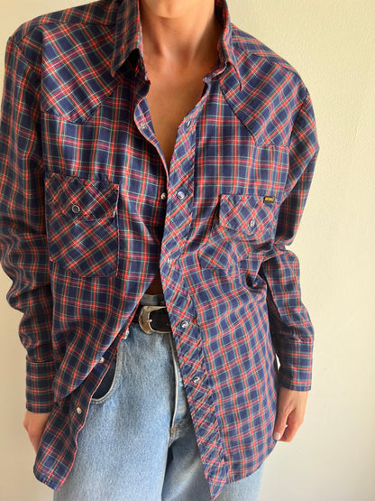 Vintage Western Wear Plaid Snap Shirt