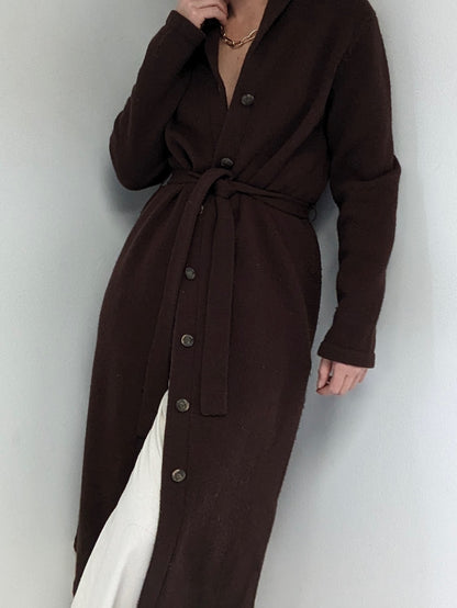 Vintage Belted Ralph Lauren Lambswool Knit Coat