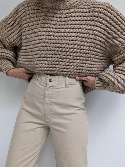 70s Khaki High Rise Trousers