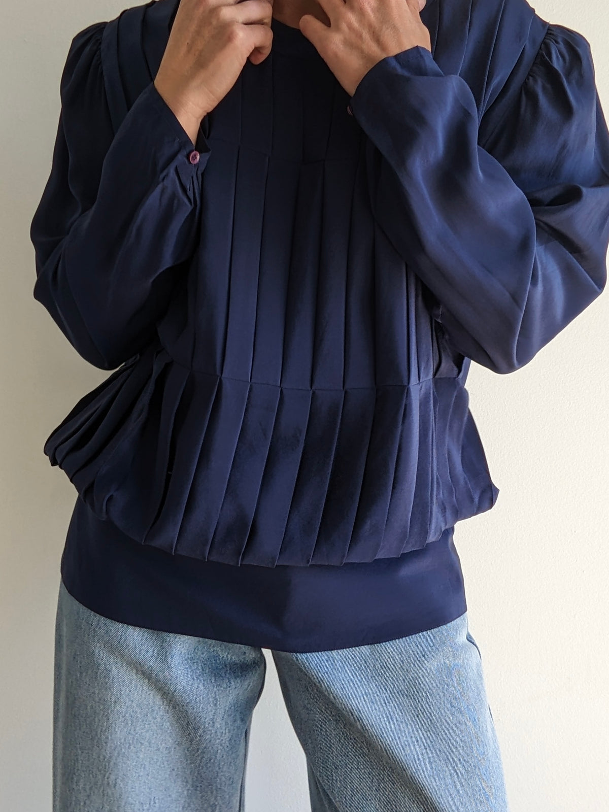 Rare Vintage Pleated Silk Blouse