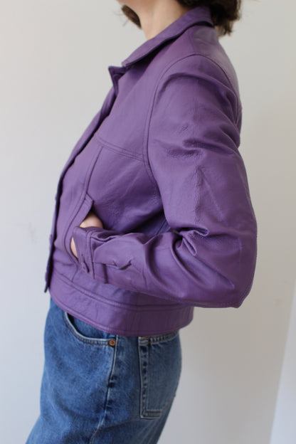 Vintage Cropped Iris Leather Jacket