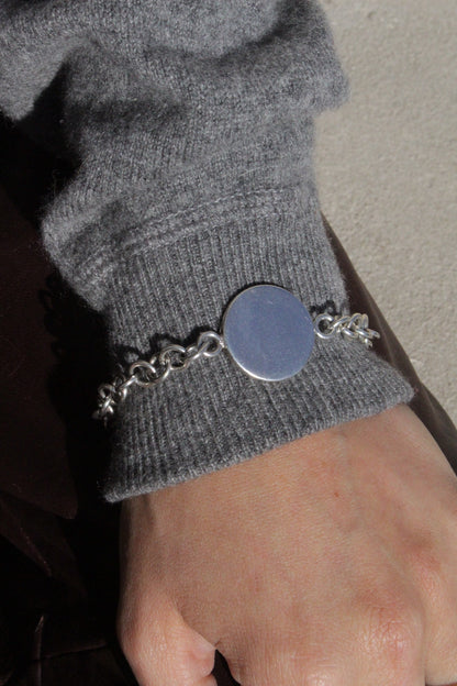 Vintage Sterling Silver Circle ID Bracelet