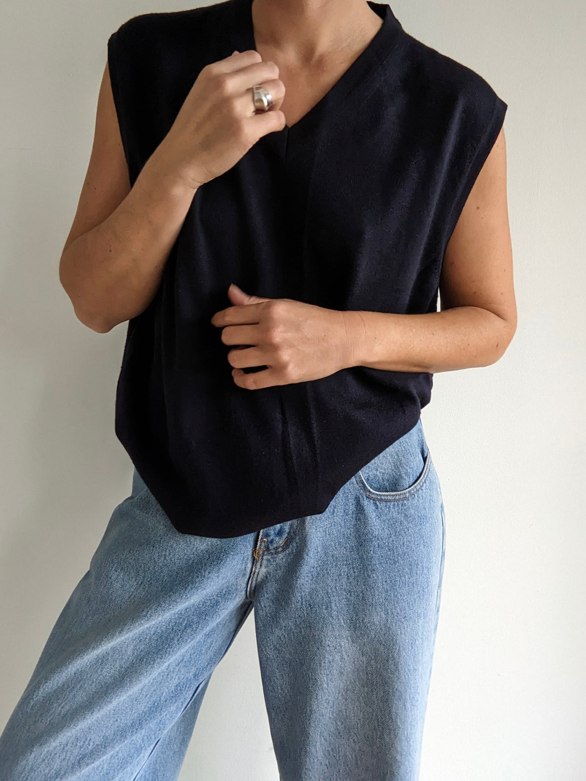 Midnight Merino Wool & Silk Vest