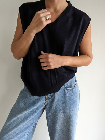 Midnight Merino Wool & Silk Vest