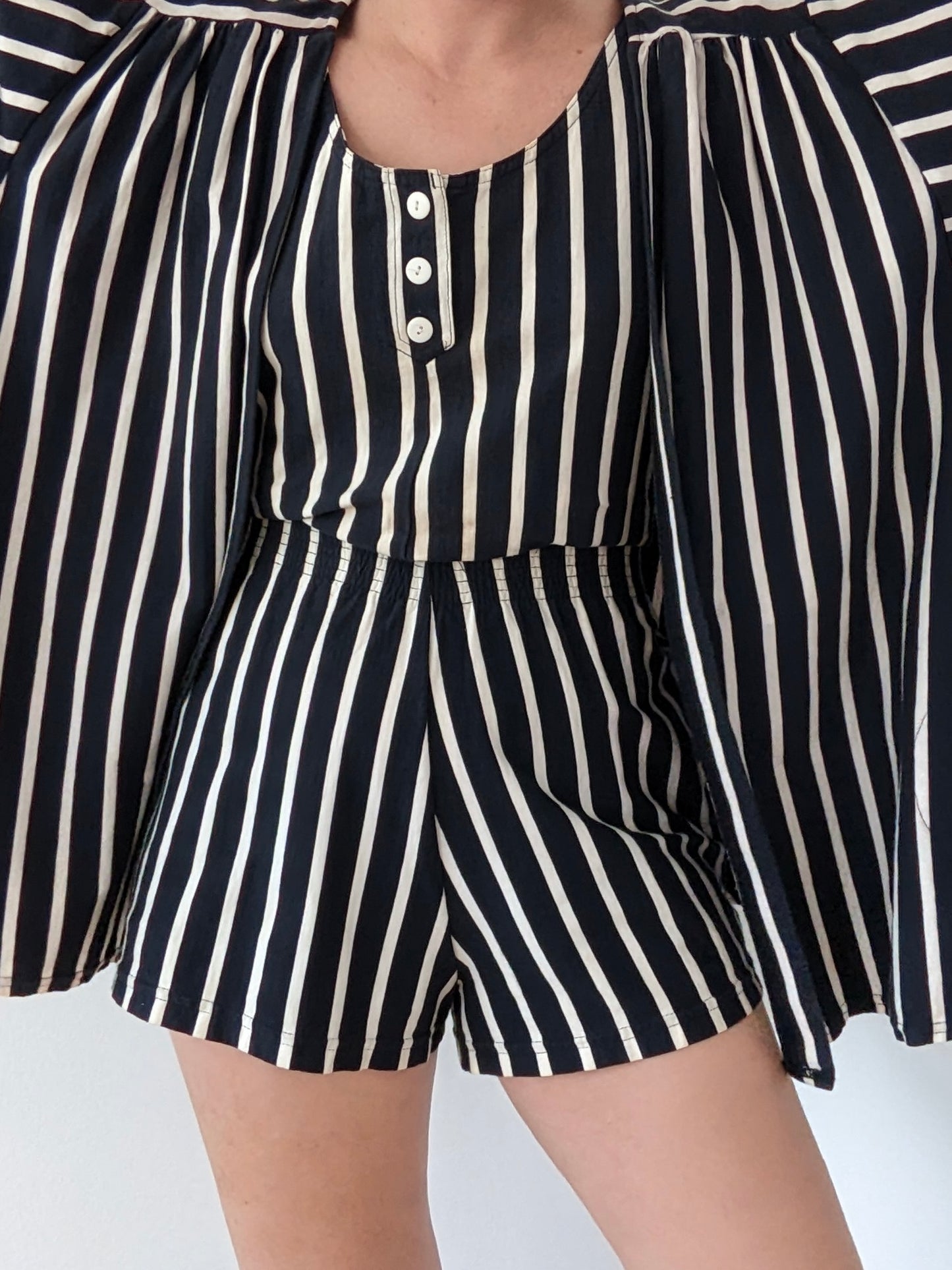 Incredible Vintage Striped Romper & Jacket Set