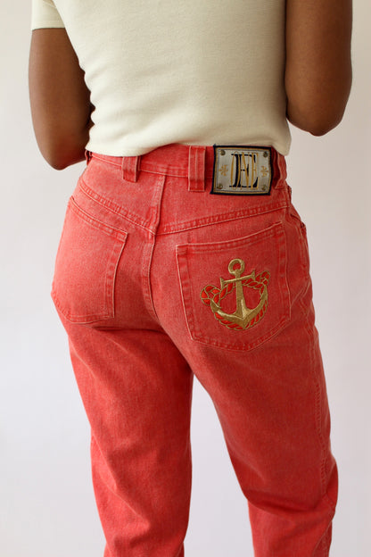 Vintage Escada Nautical Embroidered Denim