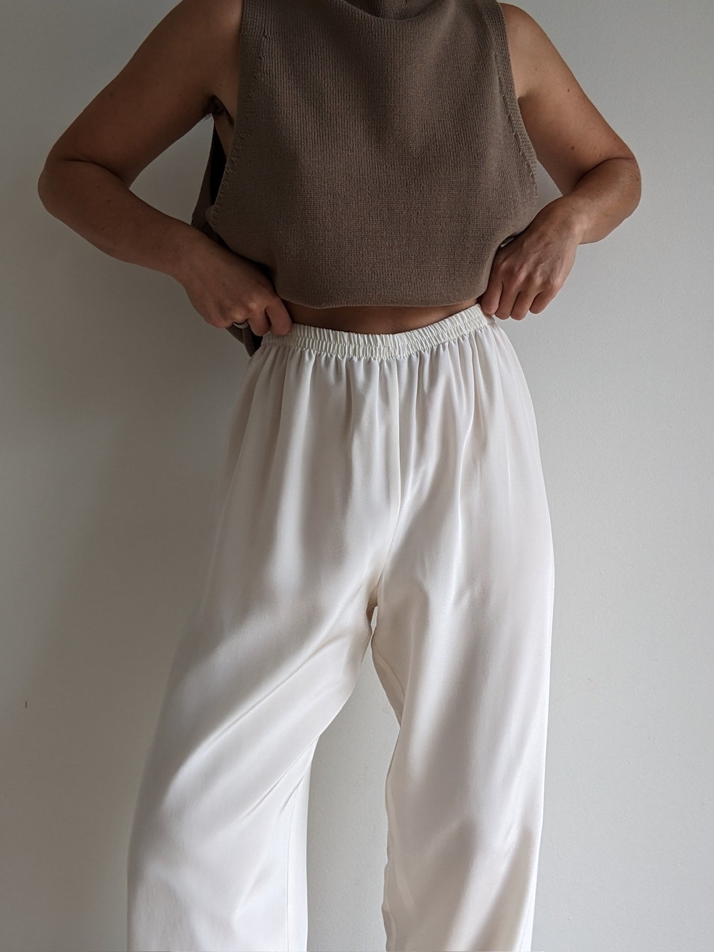 Vintage Pearl Silk Leisure Pants
