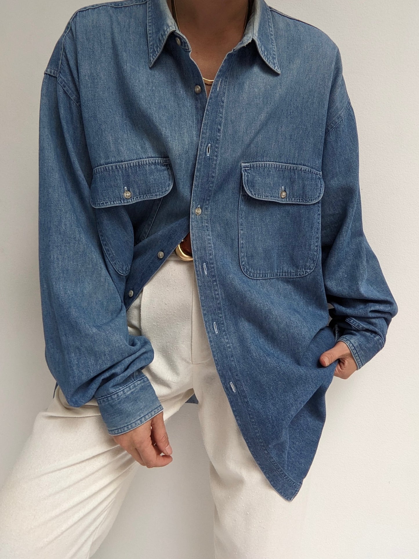 90s Faded Denim Shirt