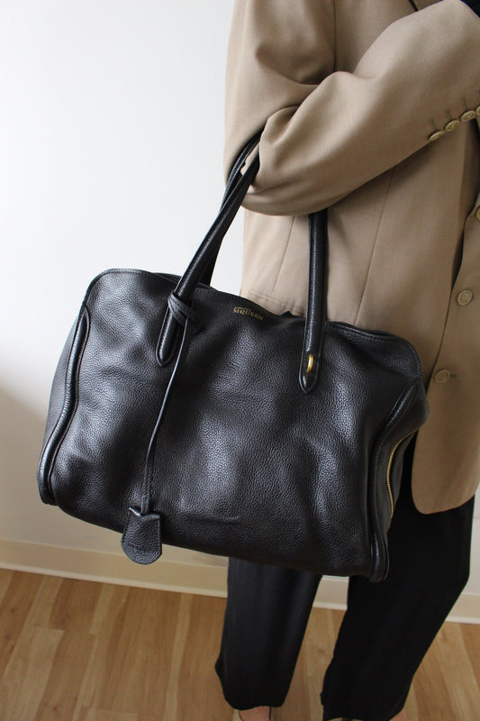 Alexander McQueen Pebbled Onyx Leather Bag