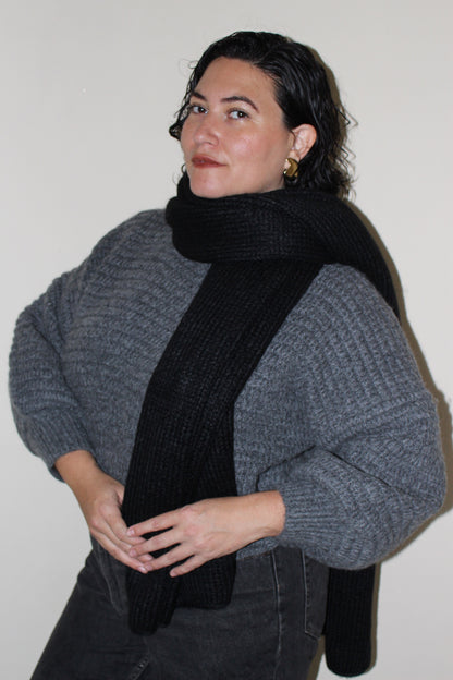 Ralphie Knitted Suri Alpaca Blanket Scarf
