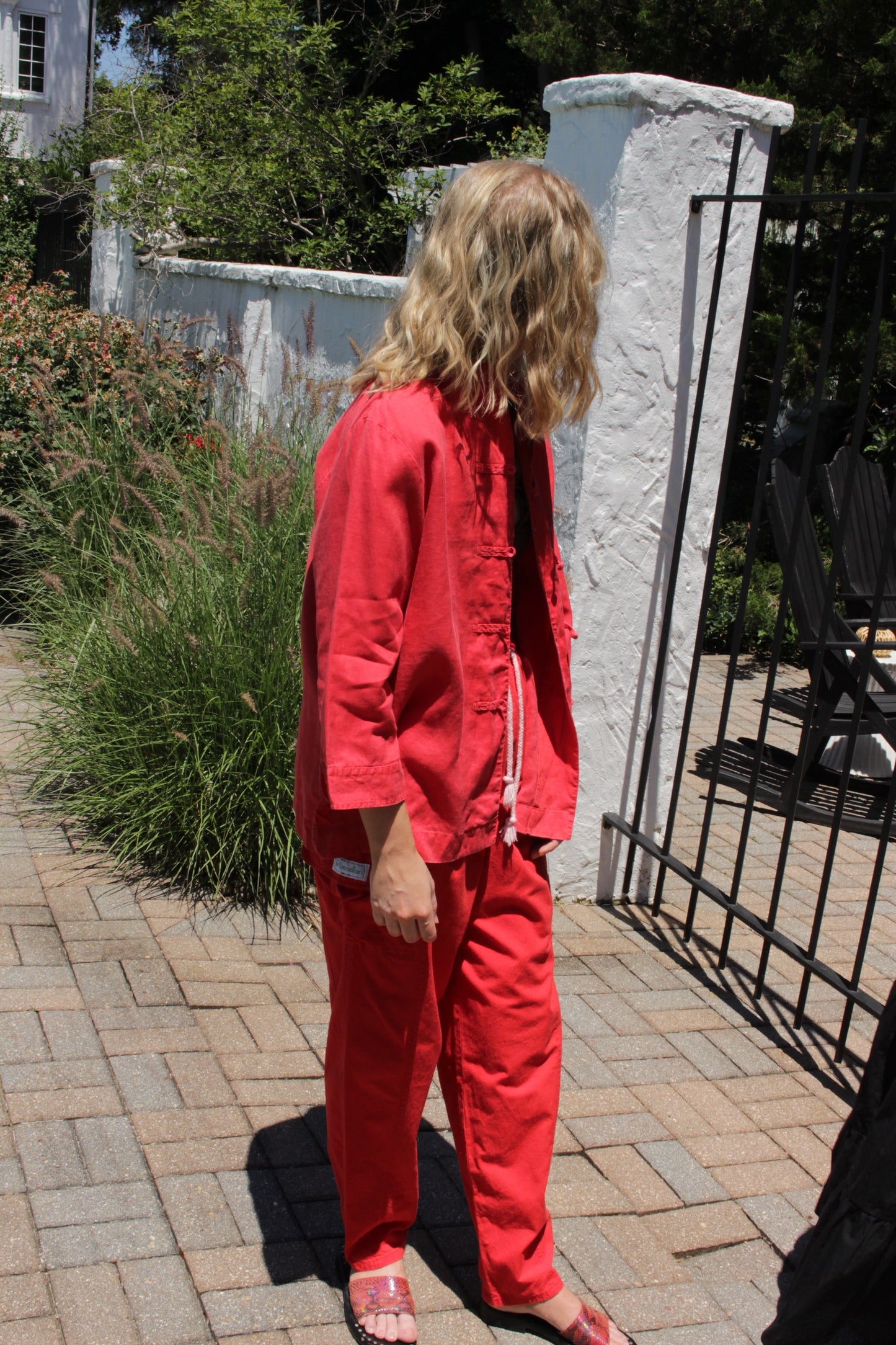 Vintage Linen Knot-Closure Jacket