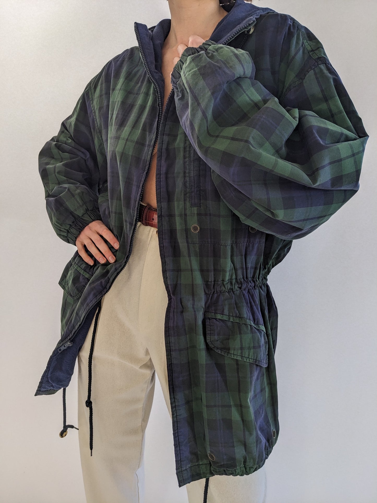 90s Tommy Hilfiger Blue & Green Plaid Jacket