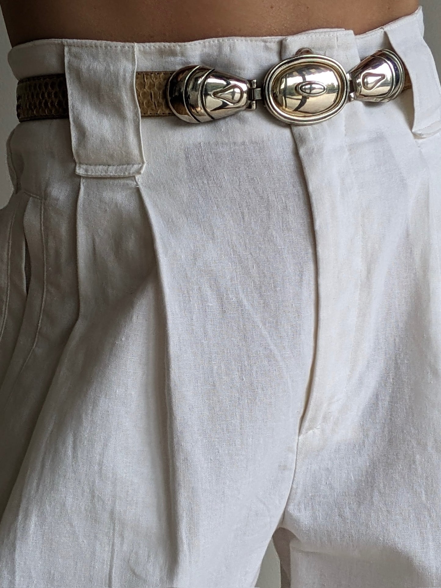 Vintage Butter Genuine Snakeskin Belt