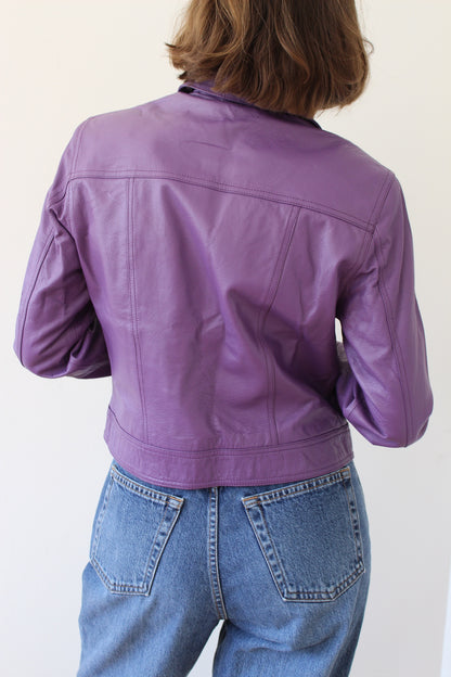 Vintage Cropped Iris Leather Jacket