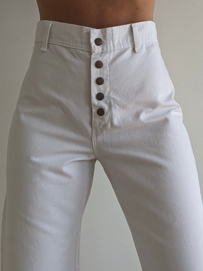 Incredible Vintage Ivory Sailor Pants